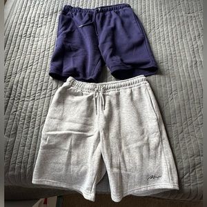 boohoo man sweatshorts in grey and navy size Large (CAN be bought separately)